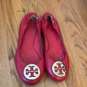 Tory Burch Red Ballet Flats